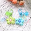 Shiny Five Petal Flower Star Keychain Candy Color Alloy Bag Charm Accessory Decoration For Women Girls Lady