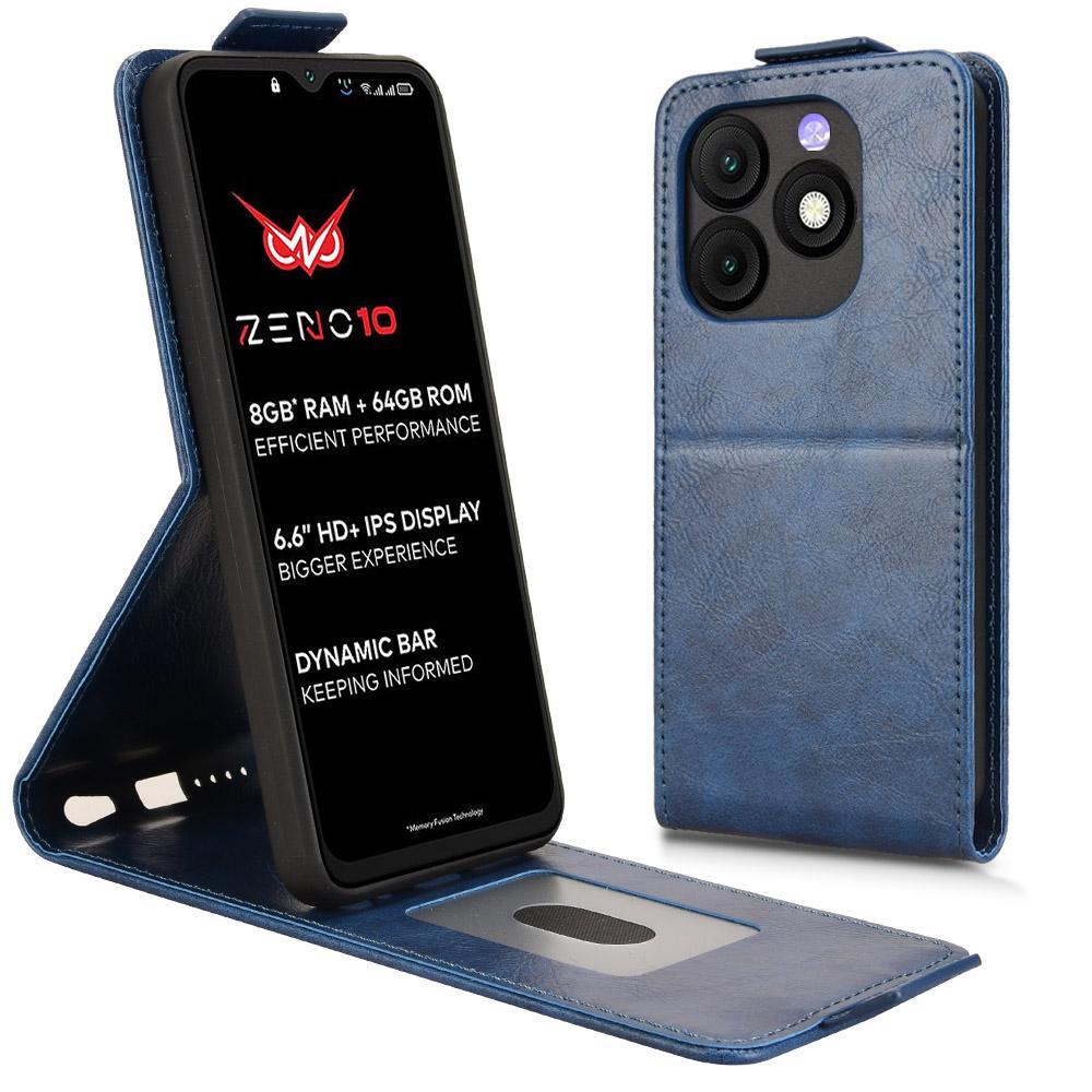 For itel Zeno 10 4G Stand Case Magnetic Clasp Vertical Flip Leather Phone Cover with Card Holder