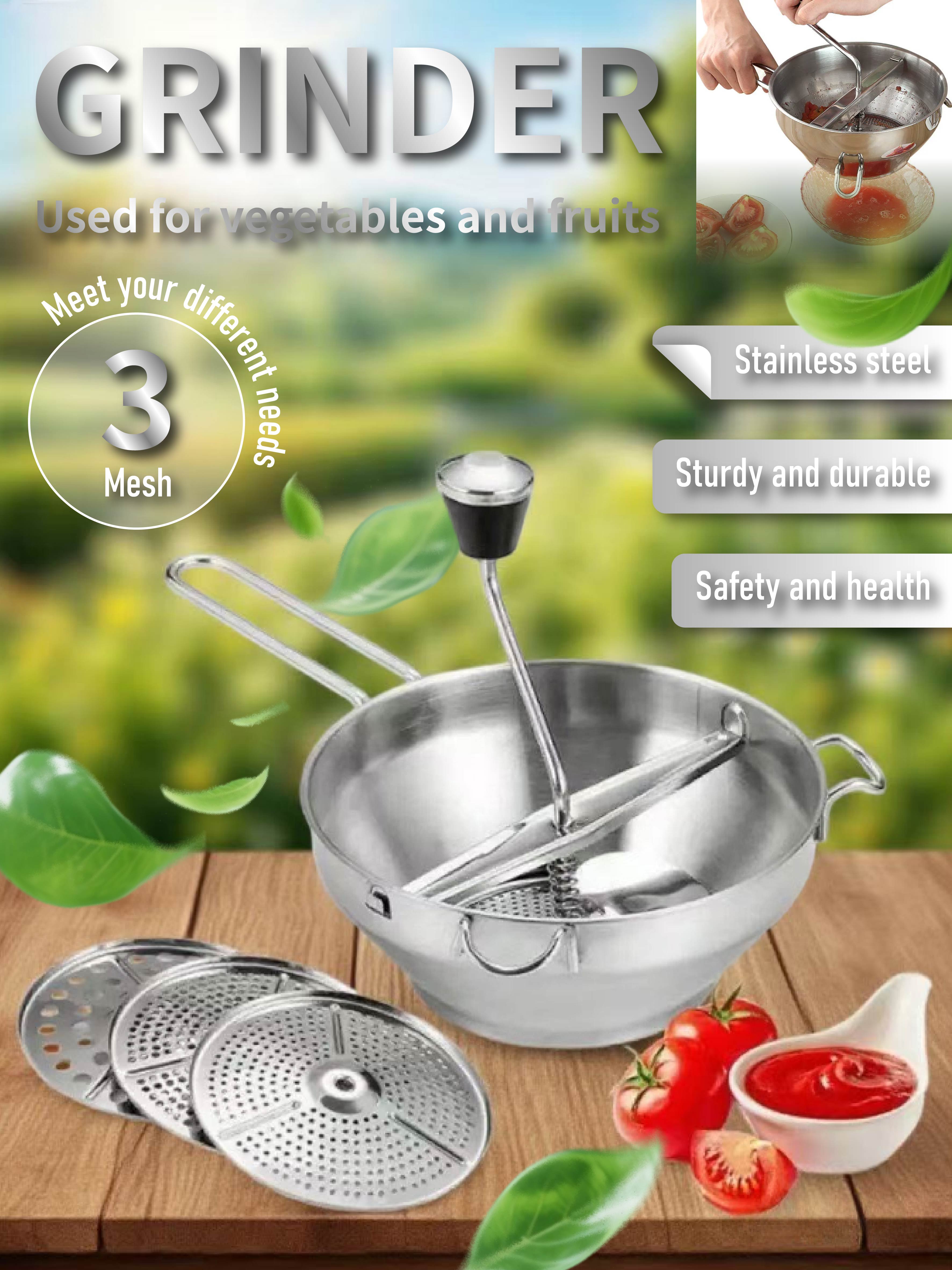 3-Сетчатая Овощерезка и Фрукторезка из Нержавеющей Стали – Ручная Мясорубка для Домашней Кухни Option1