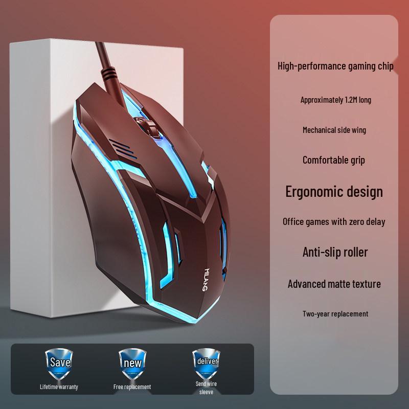 E-Sport Silent Kabelgebundenes Tastatur- und Mausset für Gaming und Bürogebrauch