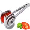 Alloy Lemon Slicer & Tomato Divider. Multi-functional Kitchen Tool for Fruits, Eggs, Spinach. Easy Manual Clamp.