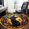 1pc Witch Cat Office Round Area Rug, Under Office Chairs Bedroom Living Room Home Decor, Room Deco, Available in Various Sizes