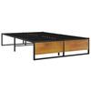 Estrutura de Cama de Metal Preto 120 x 200 cm