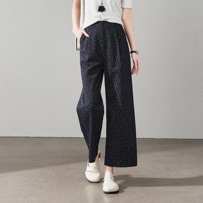 SOFSIL 2026 Frühling Gepunktete High-Waist Weitbeinige Hose
