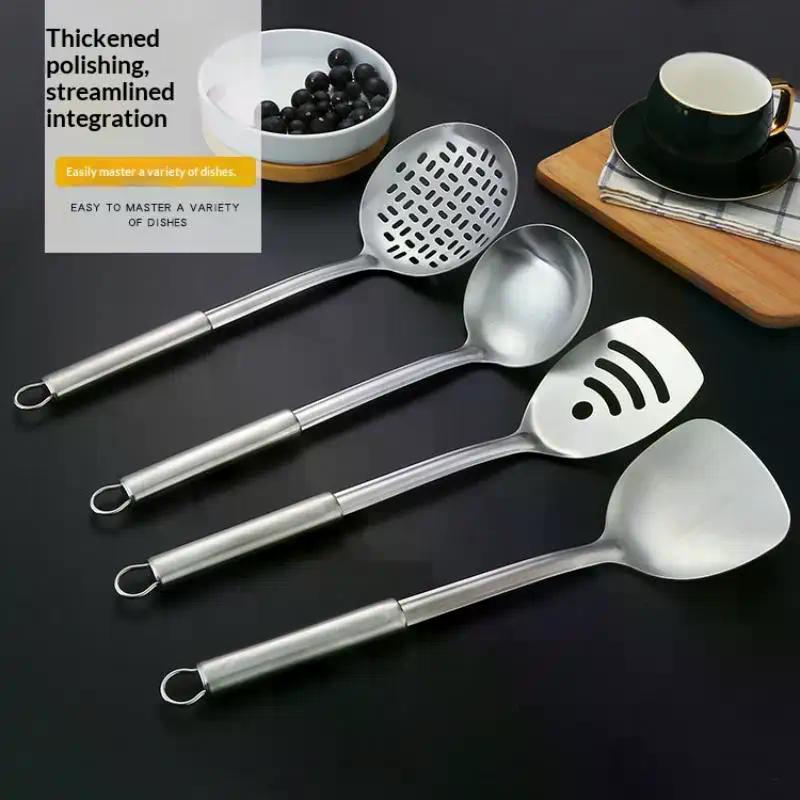 Durable Stainless Steel Frying Spatula Ladle Slotted Spoon Spatula Long Handle Kitchen Gadgets Kitchen Cooking Utensil