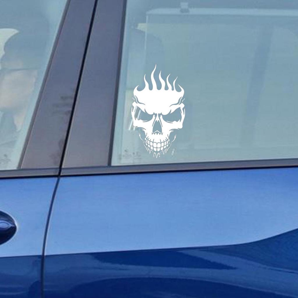 Auto Sticker Flame Skull Head Hood Car Paste Side Door Car Paste Flame Skull