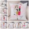 Lychee Life Ballet Girl Print Pillowcase Short Plush Decor Cute Cartoon Pillow Cover Home Office Pillow Case Cushion Cover