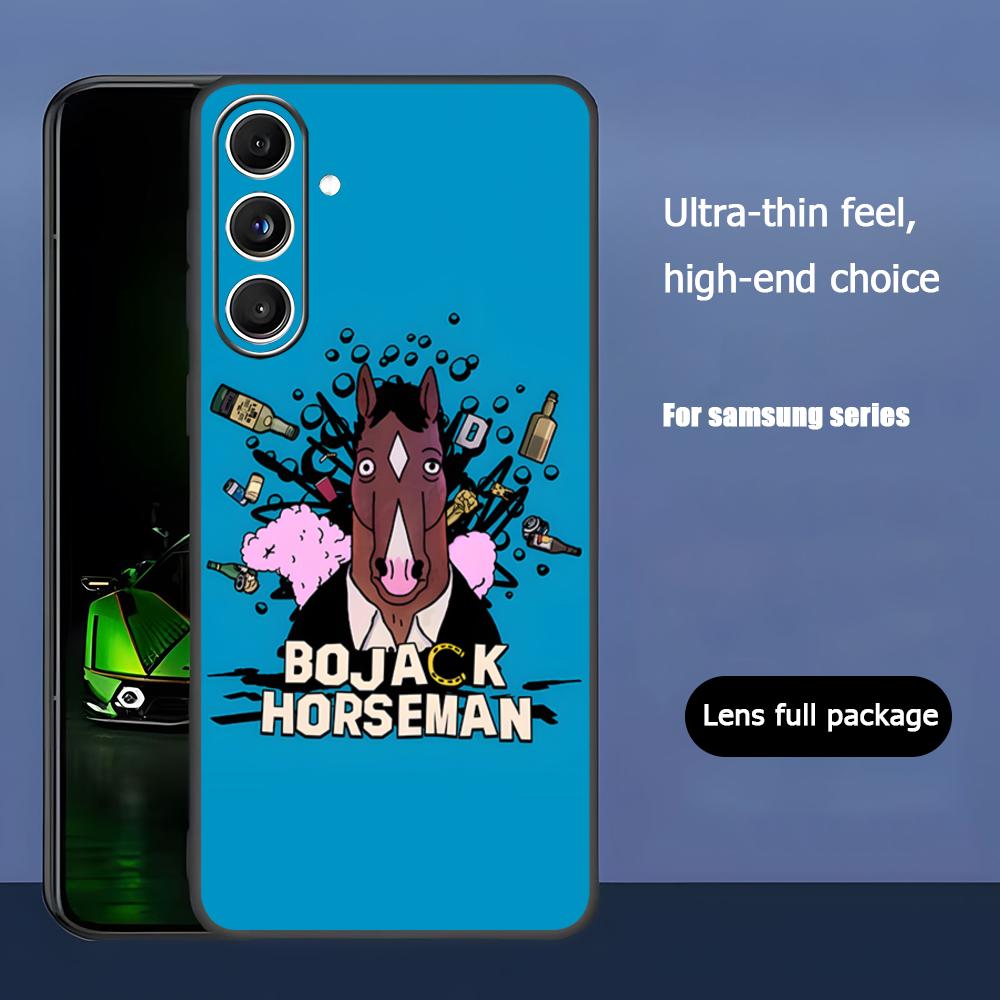 Cool BoJack Horseman Anime Phone Case For Samsung Galaxy S26 S25 S24 S23 S22 S21 Plus Ultra Note20 Soft Black