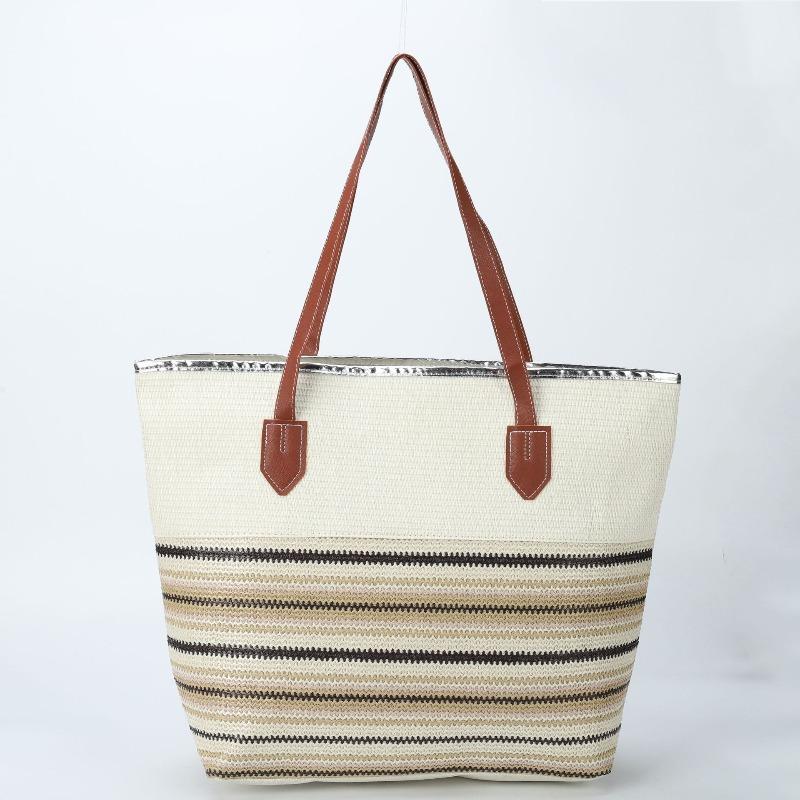 New beach bag striped, casual bag underarm bag women's shoulder bag women's canvas bag
