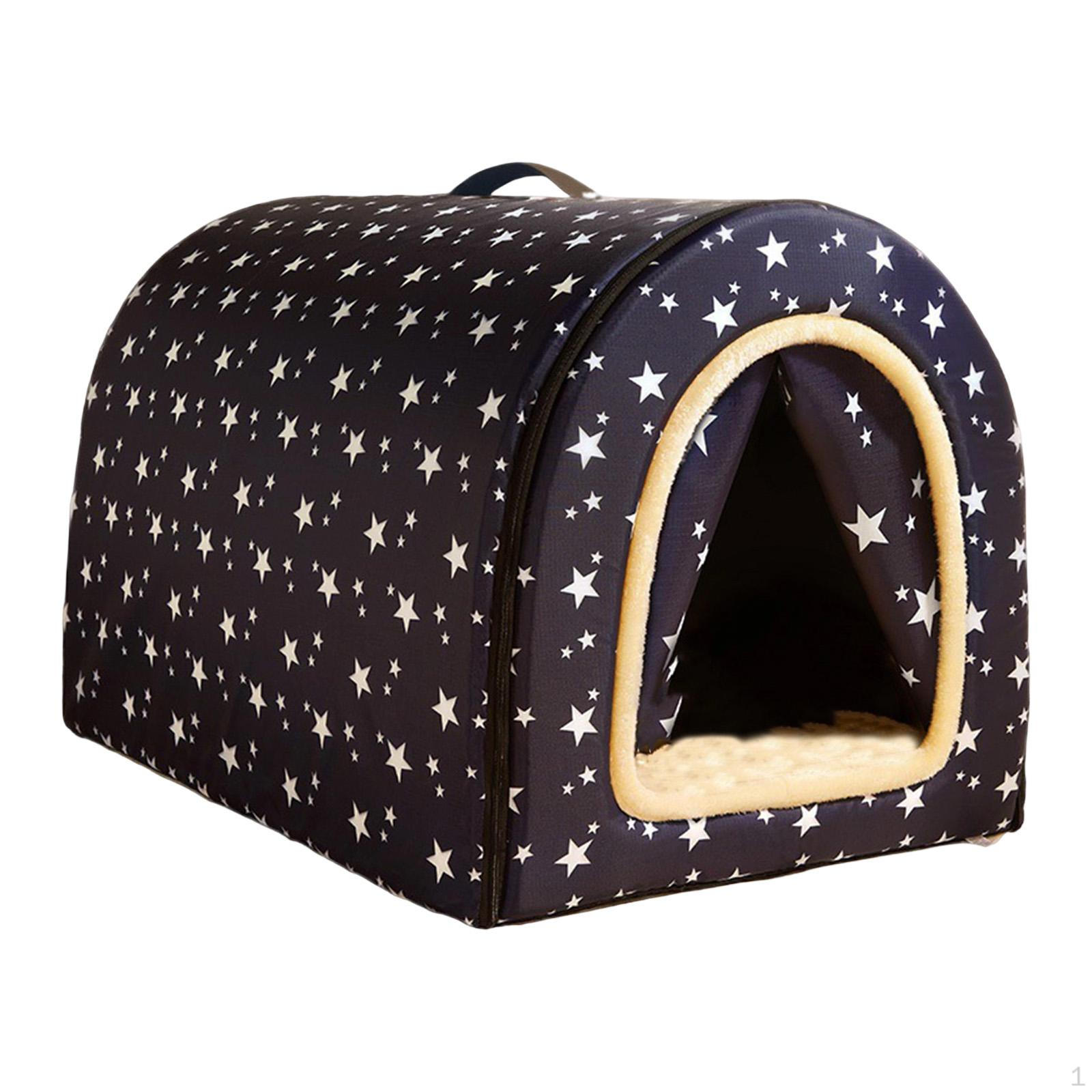 

Bed 2 Ways Use Portable Shelter Detachable Reusable Pet Tent Dog House for Lawn Garden Resting Feral Star