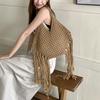 Long Tassel Crochet Shoulder Bag Bohemian Rope Woven Bags for Women Handbag Handmade Knitted Beach Bag Travel Shopper Tote