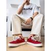 Men's Casual Board Vulcanized Canvas Black New Students Comfortable Non Slip Shoes Solid Color Sports Shoes Outdoor Red