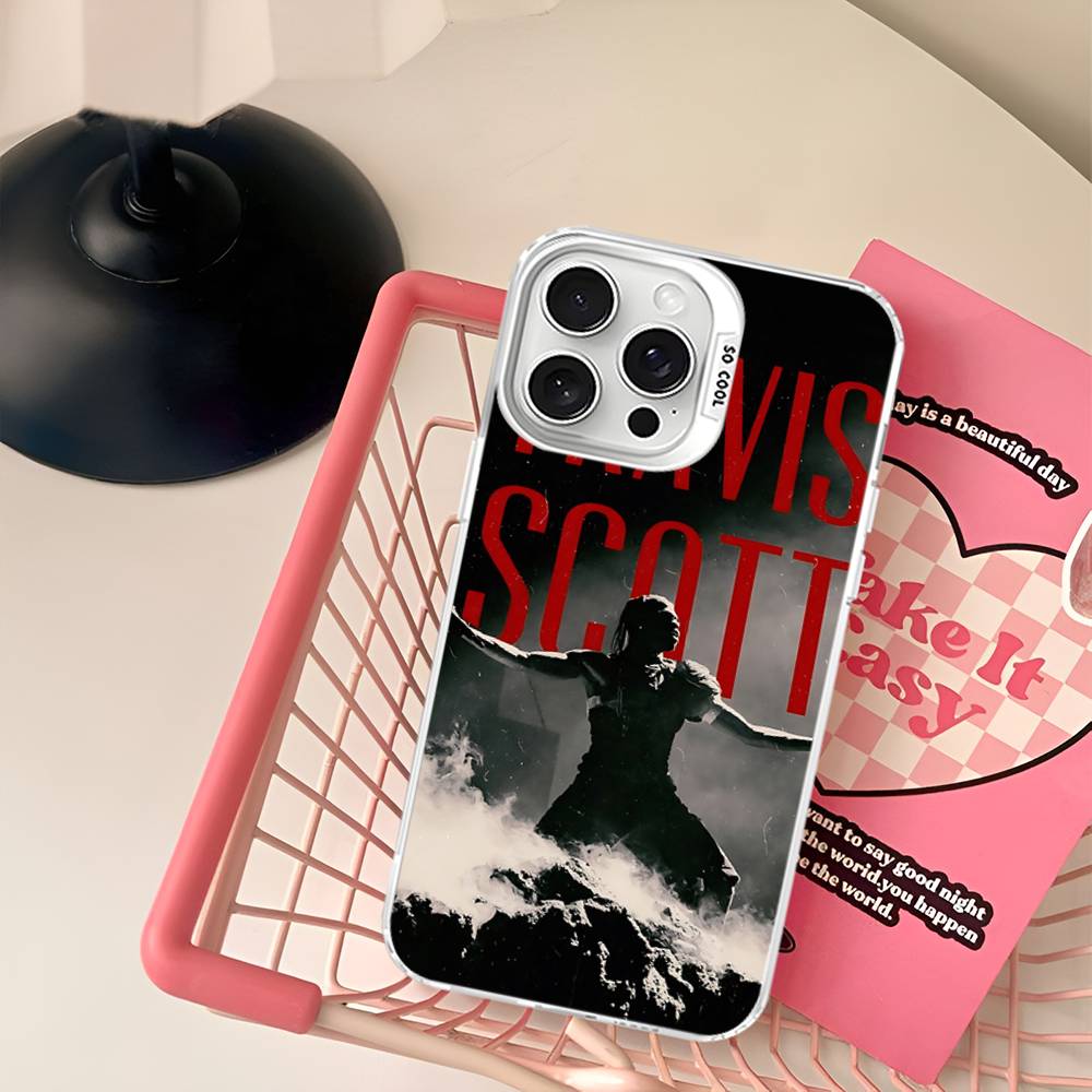 T-Travis S-ScottS Singer For Iphone 15 14 13 Plus 17 16 12 11 Pro Max Matte Colored Silver Luxury Phone Cover