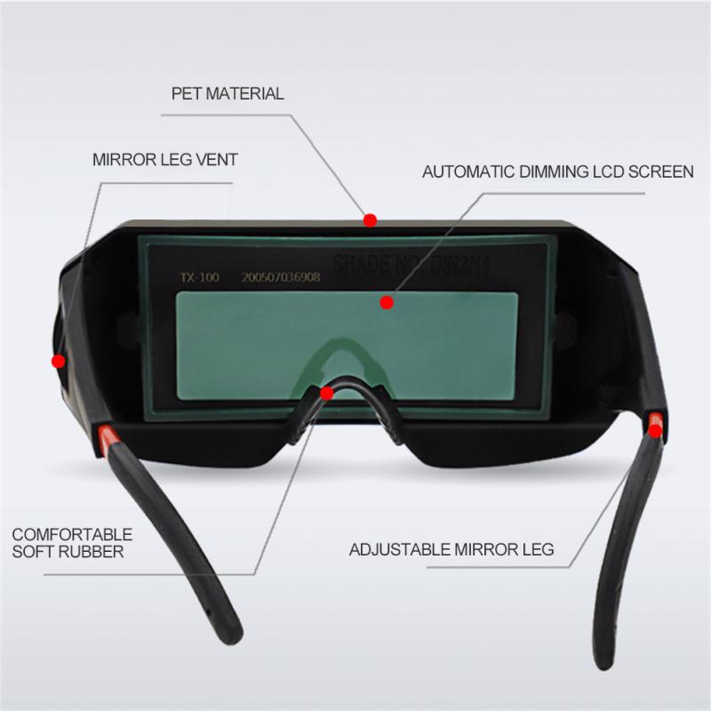 Automatic Dimming Welding Glasses Light Change Auto Darkening Anti- Eyes Shield Goggle for Welding Masks EyeGlasses Accessories