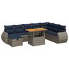 VidaXL Garden Lounge Set with Cushions 9 Pcs Grey Braided Resin Acacia 3328076
