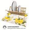 1pc Lemon Print Dish Drying Mat, Super Absorbent, Table Decoration for Spring/Summer Floral and Lemon Patterns