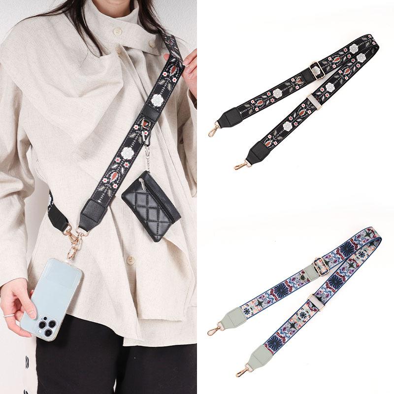 Wide Strap Adjustable Bag Accessories Single Shoulder Crossbody Women's Bag Long Shoulder Strap Ethnic Style Color Bag Strap