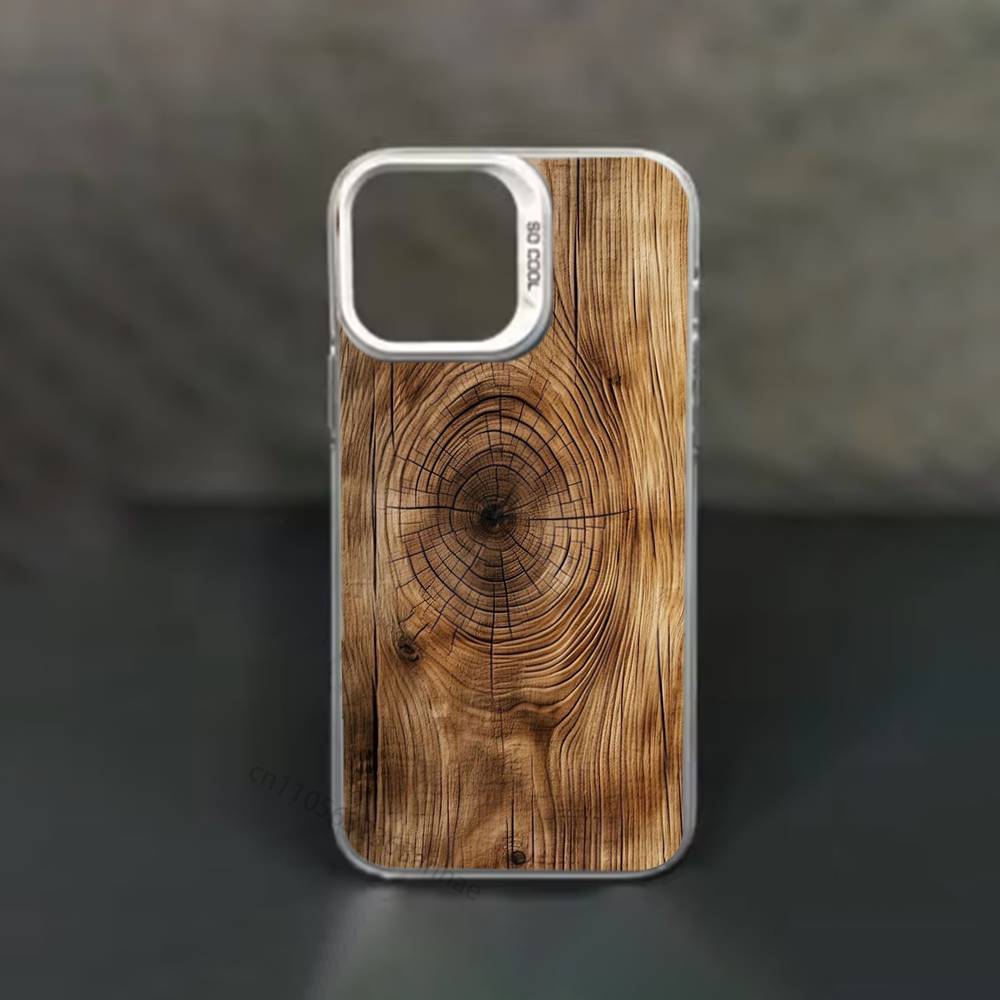 Natürliches Holz-Handyhülle für iPhone 17,16,15,14,13,12,11,Pro,Max,Plus,Mini,X,XS,XR,8,S,SE Weiche Schwarze Hülle