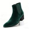 Autumn and Winter Chelsea Boots Men's Fashion High Heel Short Boots Small Square Head High Top Heel Boots Men's Boots High Heel Men's