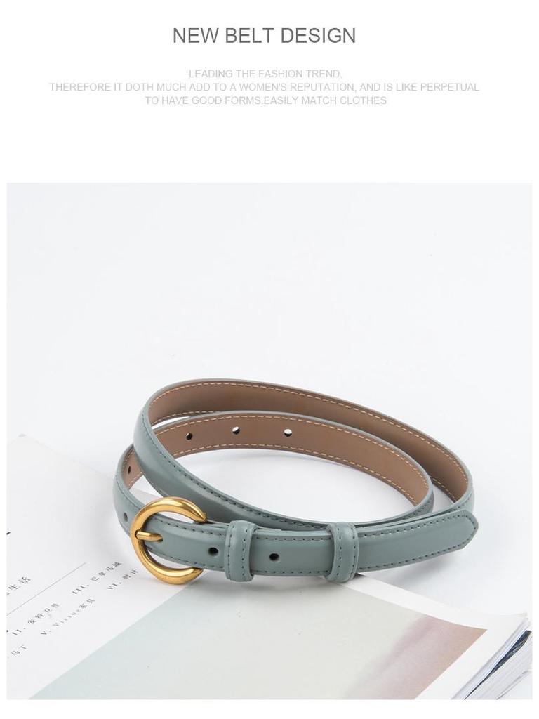 Cuckoo Women's Genuine Leather Skinny Belt for Jeans - Versatile Cowhide Casual Accessory