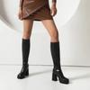 Botas da Moda Sapatos de Inverno Para Mulheres Bico Redondo Tamancos de Designer de Luxo Plataforma Salto Alto Sexy Até a Coxa Salto Alto Sexy Stiletto Baixo Moda 2024