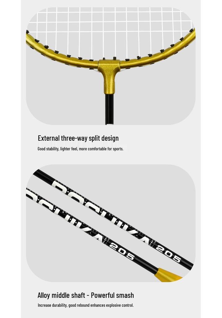Boshika Alloy Badminton Racket Set - Beginner & Amateur Adult Student Practice Entertainment