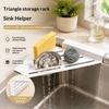 Carbon Steel Sink Corner Rack No-punch Anti-rust Drain Storage Shelf 1PC for Kitchen Sponge Soap Organizer