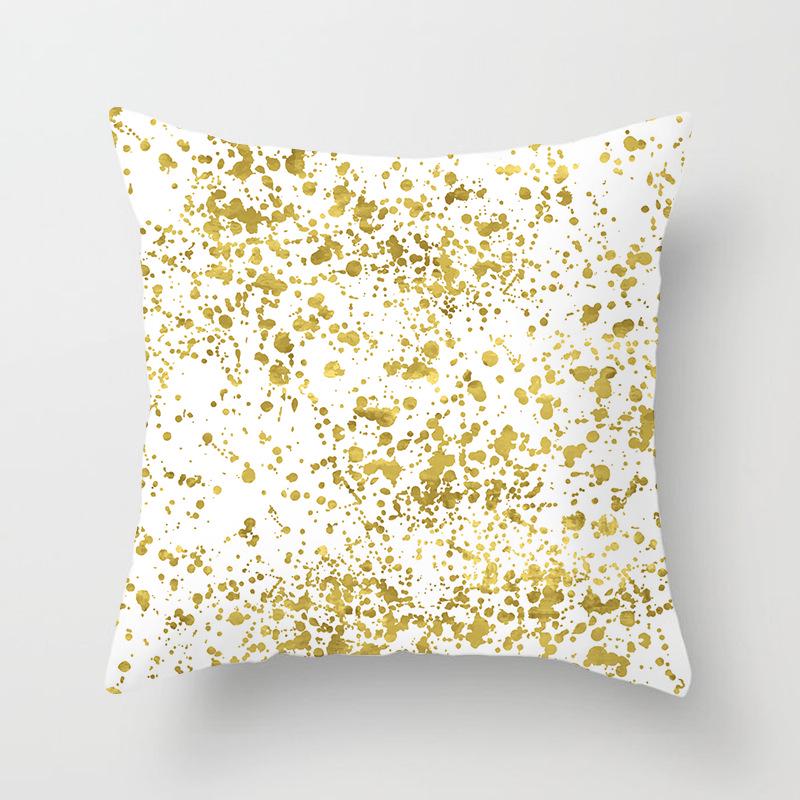 Ins Nordic Style Home Soft Decoration Gold Sofa Pillowcase Digital Printing Office Cushion Cover Pillowcase