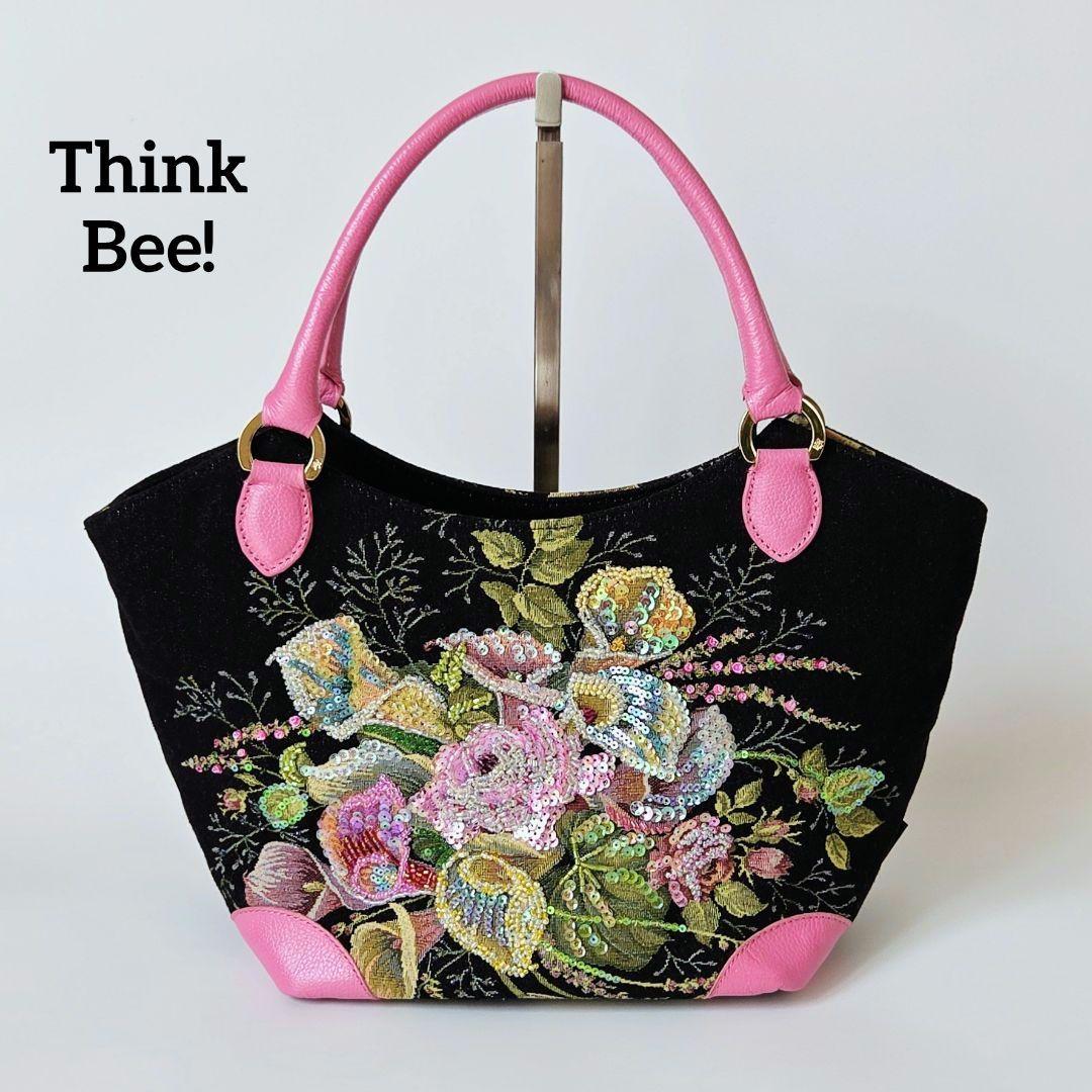 

[USED] Think Bee! Carla Tote Bag, Black and Pink (Excellent Condition)