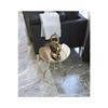 Gold Bronze Single Hourglass Side Table