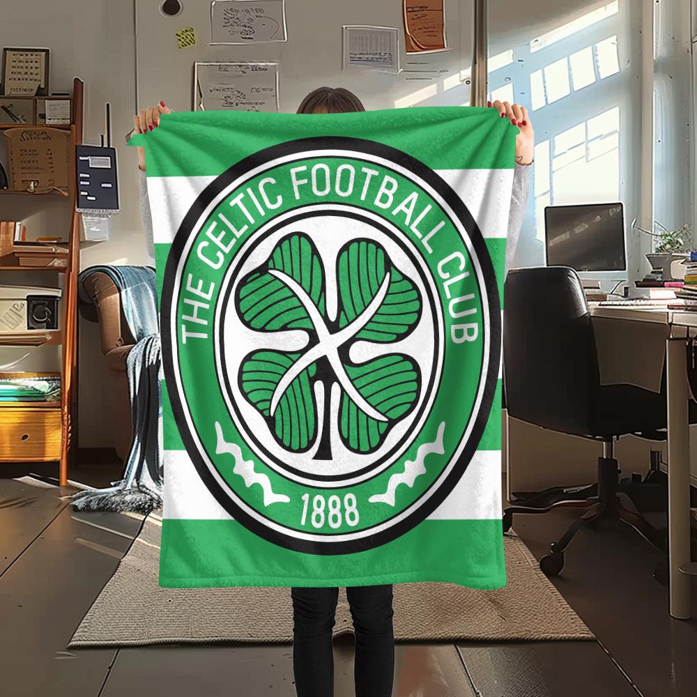 Celtic Football Club Emblem,pattern Flannel Blanket, High Quality Comfortable for All Seasons, Home Decor, Warmth and Comfort, Perfect for Gifts.