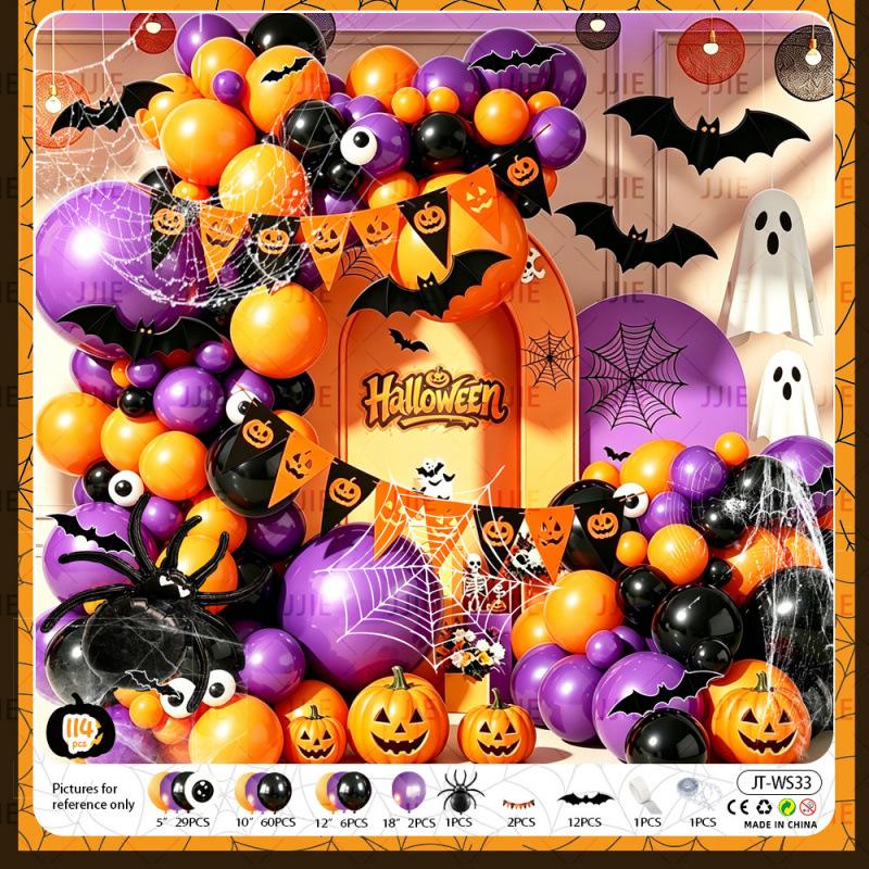 Halloween Aluminum Film Balloon Arch Party Scary Atmosphere Background Arrangement