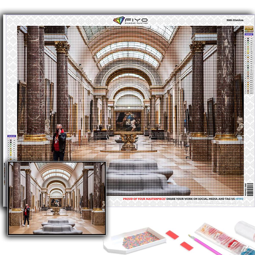 Cross Stitch Kit DIY Diamond Embroidery Louvre Museum Diamond Painting Home Decor