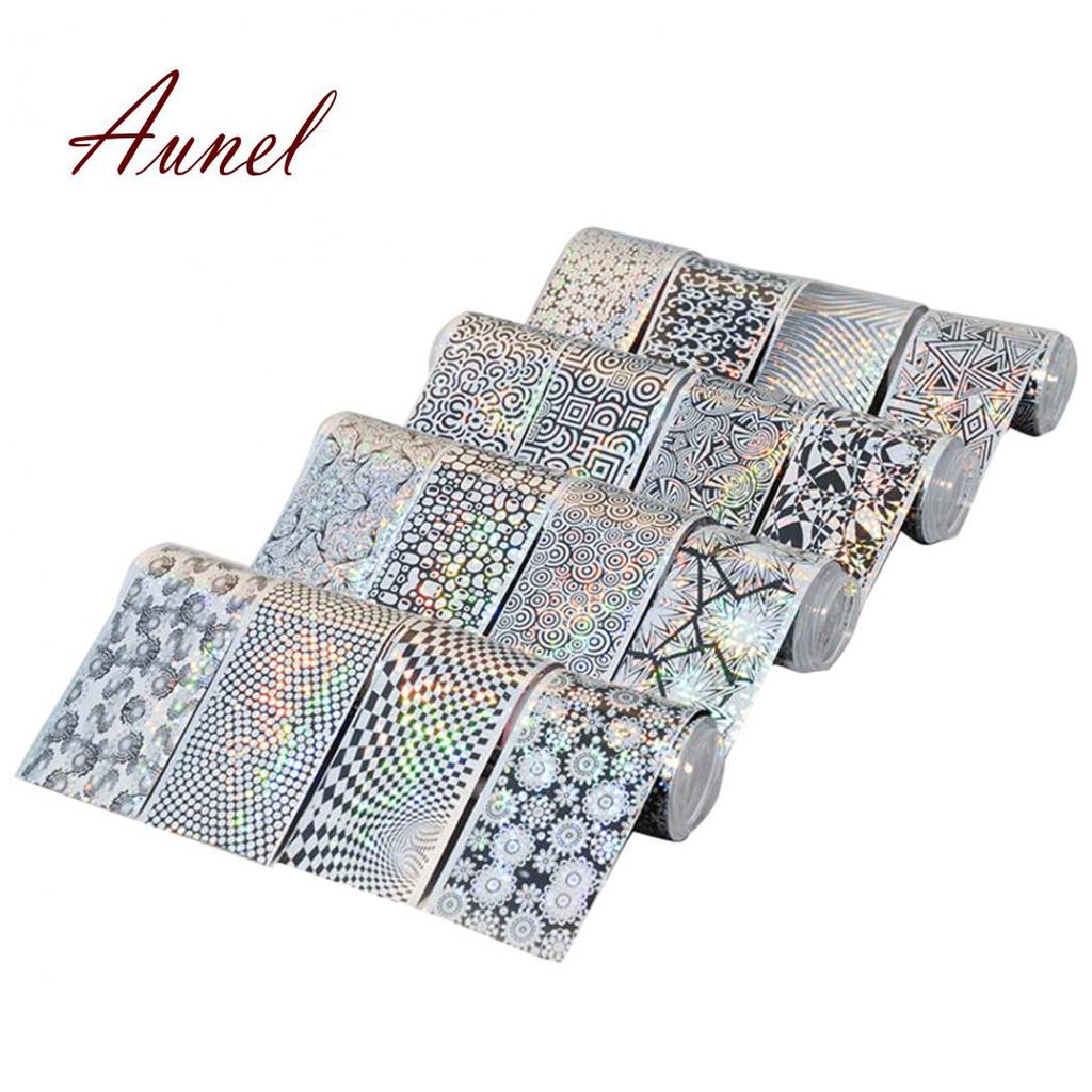 16 Bucăți/Set Folie de Unghii Stea Laser Autocolante Transfer DIY Instrumente Unghii