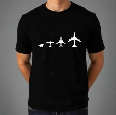 Evolution Of Flight T-shirt Aviation Flying Airline Costume Top Mens Gift Tee