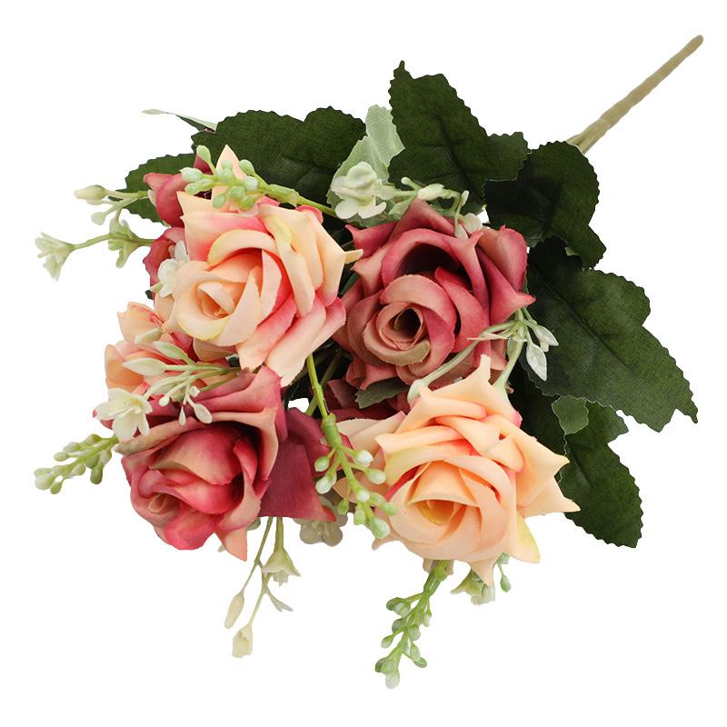 1 ks Plastová narozeninová imitace růže květina Garaden Falešná květinová kytice Domácí dekorativní Hedvábná svatební párty Umělá pivoňka
