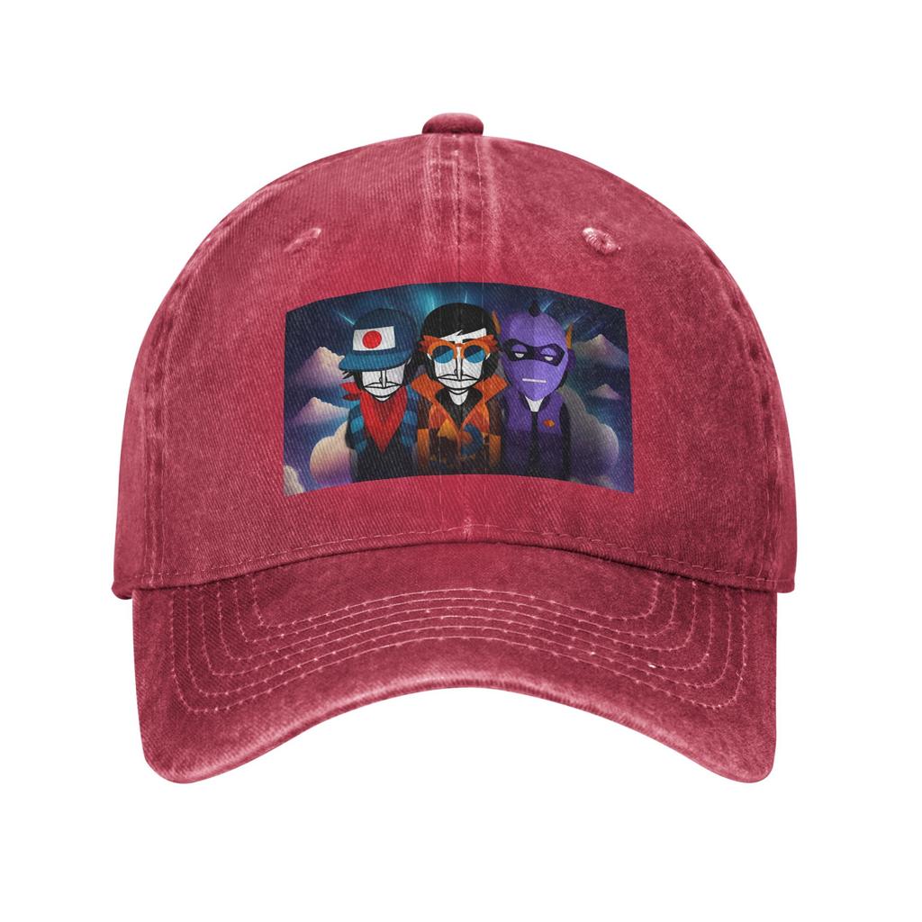 Incredibox Music Video Game Washed Denim Cap Casual Baseball Caps Adjustable Hat Summer Unisex Baseball Hats