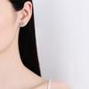 High-quality S925 sterling silver earrings, one-carat moissanite earrings, micro-paved pink zircon earrings, sweet and girly
