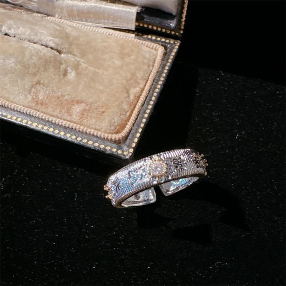 Over 120 Styles Korean style zircon diamond ring women's 925 sterling silver spring and summer niche light luxury high-end index finger ring open ring