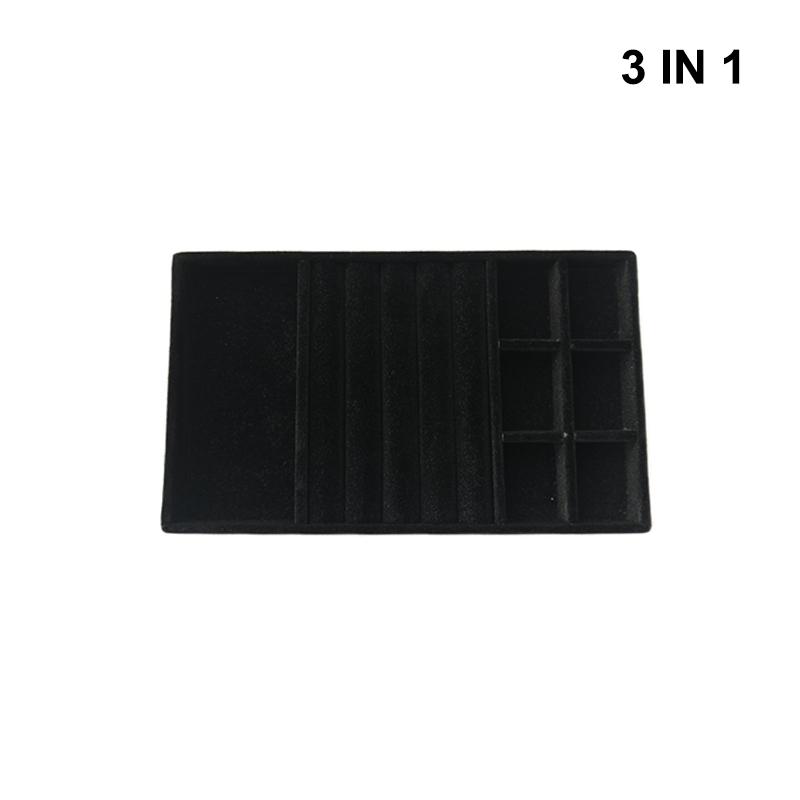 Flockovaný šperkovnicový displejový podnosový stojan Více stylů pro náhrdelník, náramek, náušnice, prsten Organizér Box