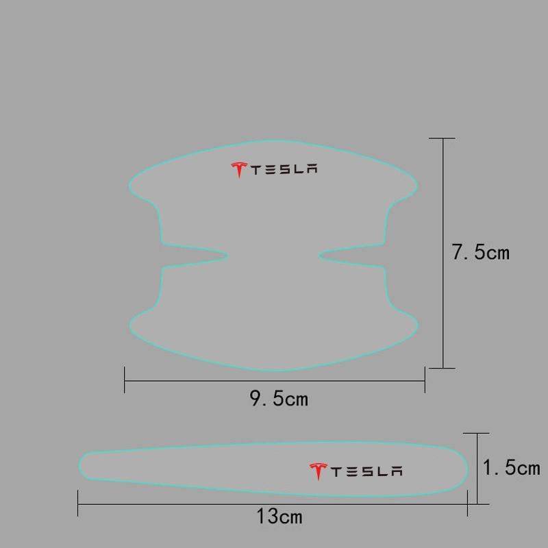 Tesla Car Door Handle Bowl Transparent Sticker Anti-collision Protection Strips For Model 3 Y S Cybertruck Juguete Roadster Coil