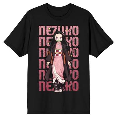 Demon Slayer Nezuko Kamado Stacked Text Graphic TShirt Anime Print Cotton Tee for Men  Kids Casual Short Sleeve Top