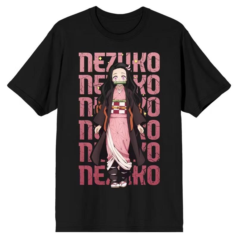 

Demon Slayer Nezuko Kamado Stacked Text Graphic TShirt Anime Print Cotton Tee for Men Kids Casual Short Sleeve Top S