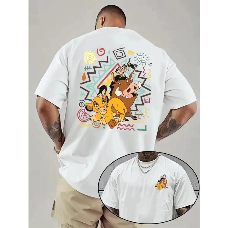 Men's 100% Cotton Summer Loose Fit Large Los Angeles Graphic Printed Slim Fit Casual Sports Round Neck Short Sleeved T-shirt Top