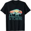 Bison Büffel Retro Wyoming T-Shirt WY Berge Retro T-Shirt