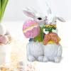Resin Crafts Easter Bunny Figurine Cute Rabbit Desktop Ornament  Outdoor Garden Lawn