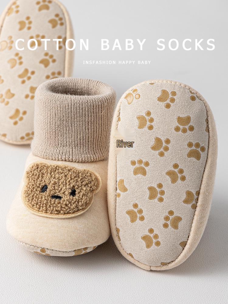 Erste Newborn Baby Lauflernschuhe Anti-Rutsch Warm Hausschuhe