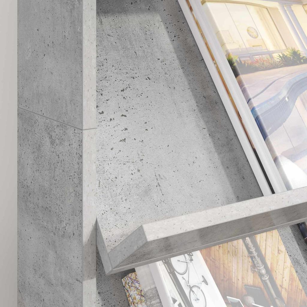 Magazine Rack Concrete Grey 70 X 41 X 126 Cm Engineered Wood