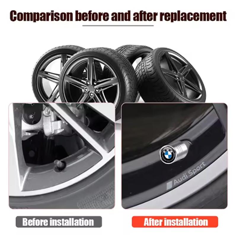 KYLZ4 4PCS Metal Car Wheel Tire Valve Air Stem Cap For BMW M Performance M3 M5 M6 F01 F30 E39 F20 E87 E92 G30 X5 G20 X1 X2 X3E60 F10 Q