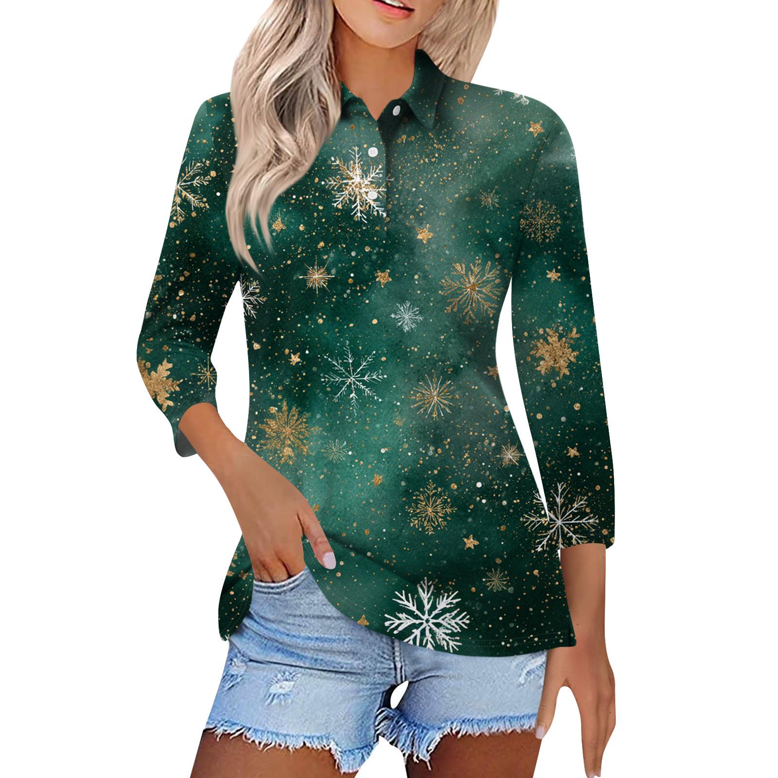 

Женская модная повседневная блузка с лацканами на пуговицах, с рукавом 3/4 и винтажным принтом L